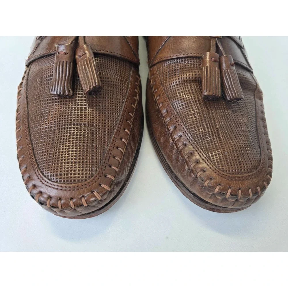 Florsheim Men's Dress Shoes‎ Size 10.5 Brown Tan Leather Tassel Slip On Loafers